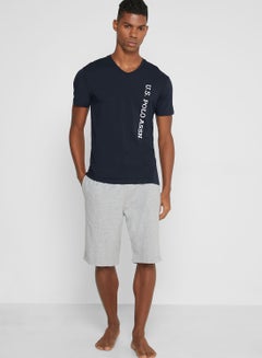 U.S. Polo Assn. Logo V Neck T-Shirt Navy  - Image 4