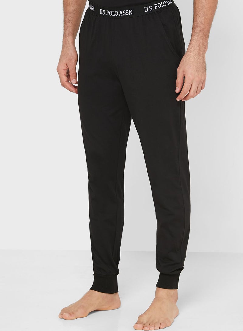 U.S. Polo Assn. Logo Band Joggers Black  - Image 1