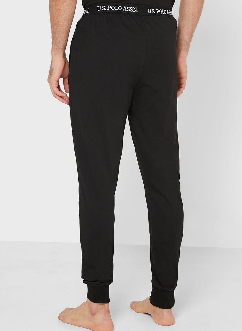 U.S. Polo Assn. Logo Band Joggers Black  - Image 2