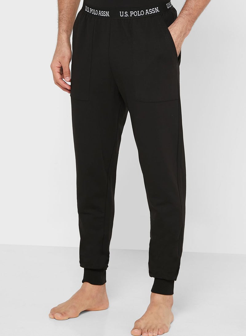 U.S. Polo Assn. Logo Band Joggers Black  - Image 1