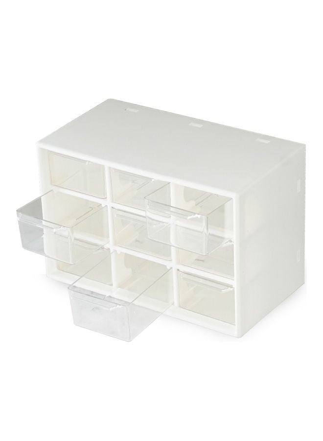 Generic 9-Drawer Storage Box White 17.90x9.90x11.80cm 