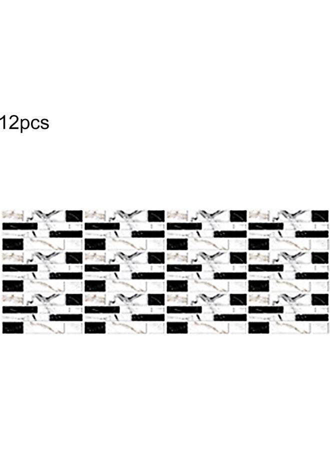 طقم ملصقات بلاط ذاتية اللصق من 12 ملصق متعدد الألوان 10 x 20 x 3سم - Image 1