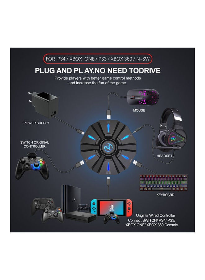 Rock Pow - Keyboard Mouse Converter with LED Light for PS4/PS3/Xbox One/Xbox 360/Switch Console - Image 1