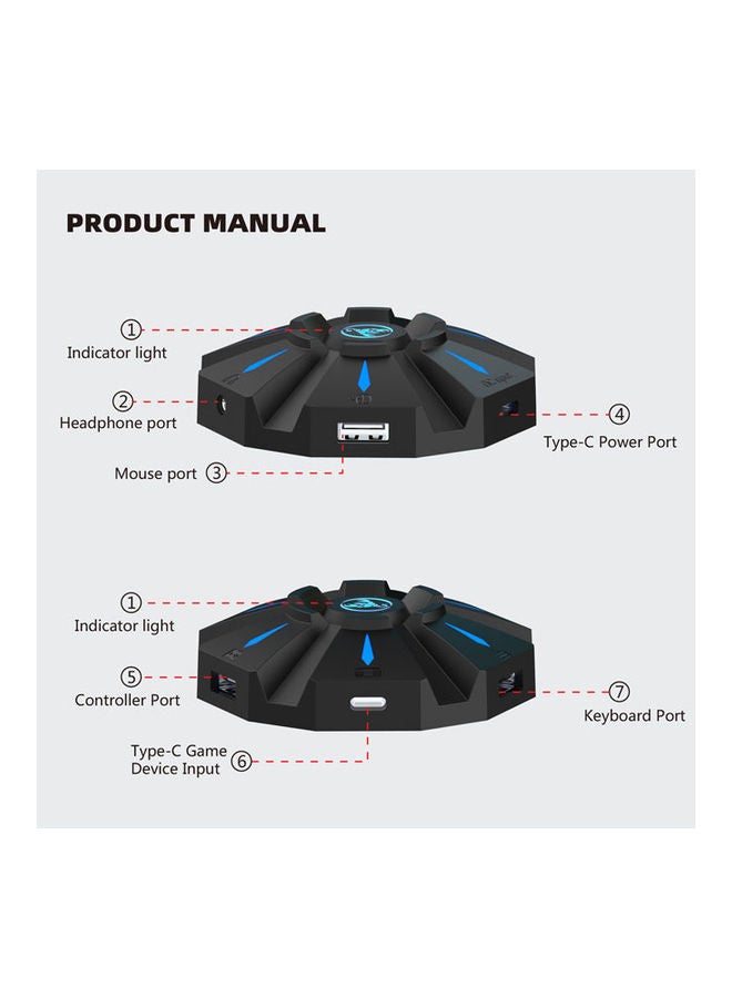 Rock Pow - Keyboard Mouse Converter with LED Light for PS4/PS3/Xbox One/Xbox 360/Switch Console - Image 1