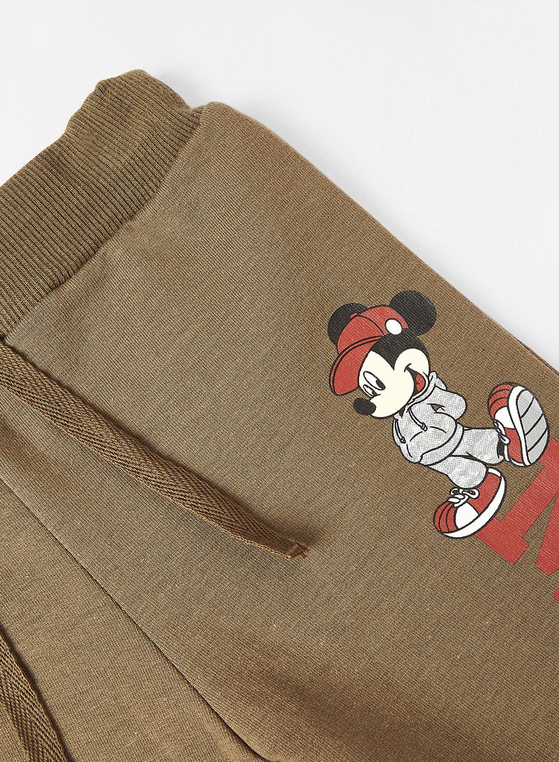 NAME IT - Baby Mickey Mouse Sweatpants Stone Gray - Image 1