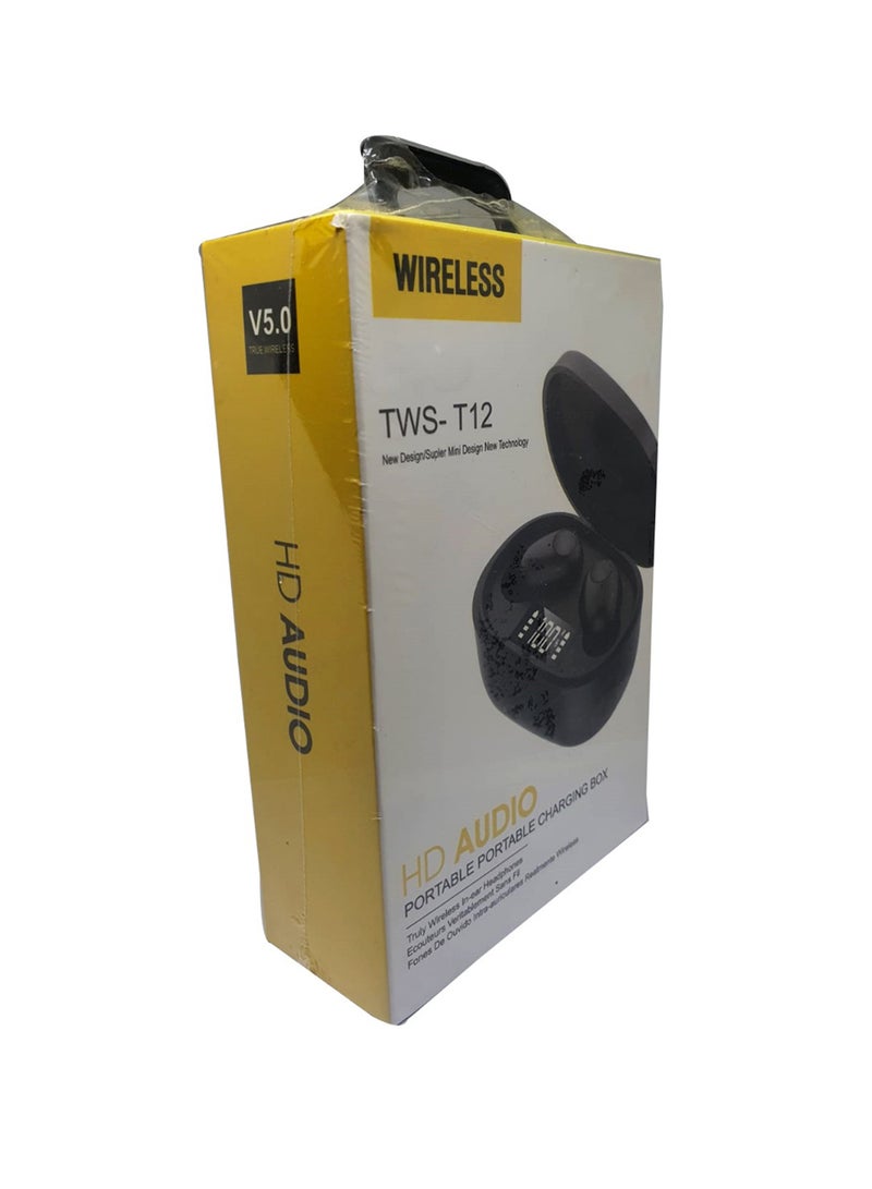 Generic - TWS-12 In-Ear Wireless Headphones Black - Image 1