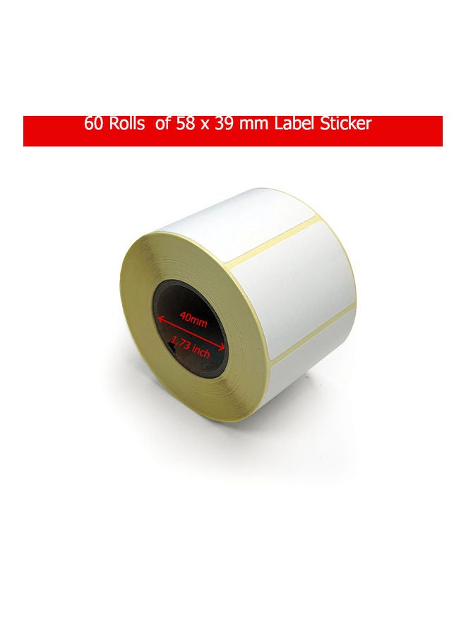 أوسكار عبوة ملصقات تسمية للباركود مكونة من 60 رول. أبيض - Image 2