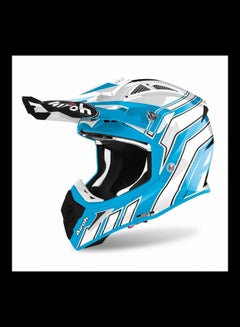 Aviator Ace Art Azure Gloss Motocross Helmet - XL
