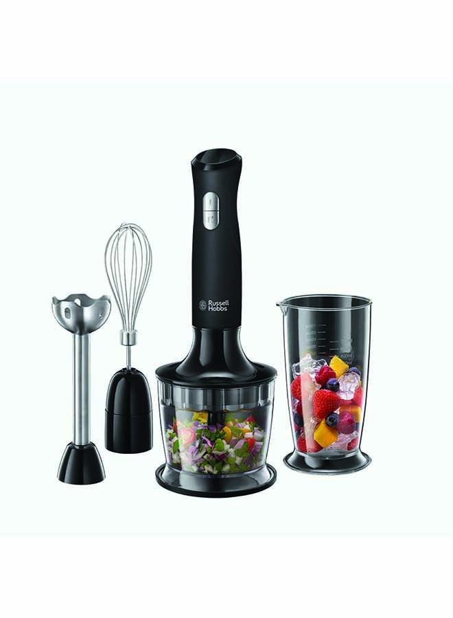 Russell Hobbs Desire Matte 2 Speed 3 In 1 Hand Blender Electric Whisk And Vegetable Chopper Attachments 500 kW 24702 Black - Image 1
