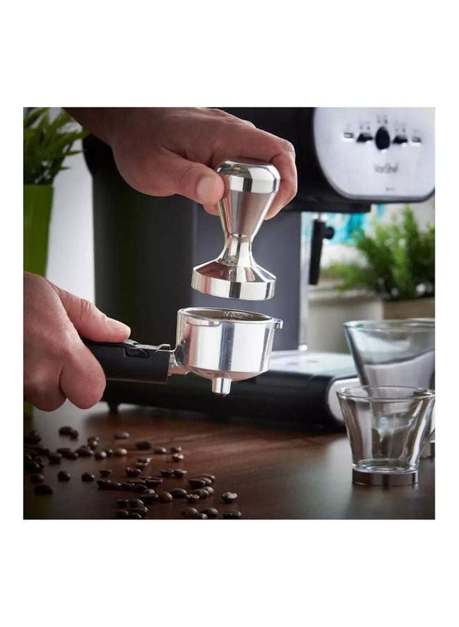 Stainless Steel Wood Handle Coffee Bottomless Portafilter Black/Silver 21cm - Image 4