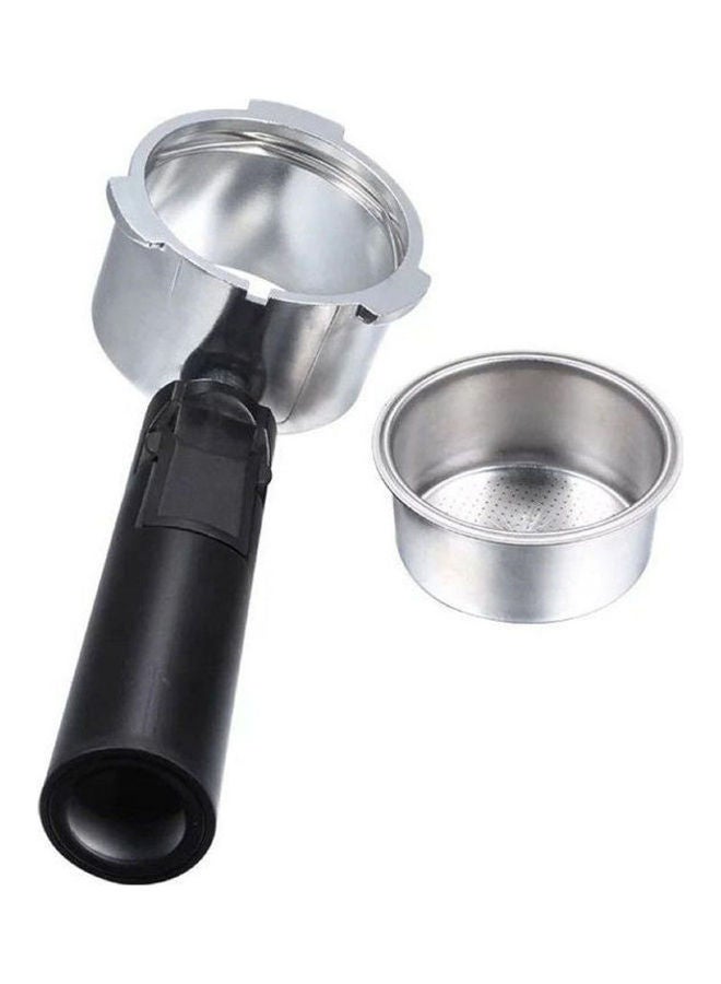 Stainless Steel Wood Handle Coffee Bottomless Portafilter Black/Silver 21cm - Image 2