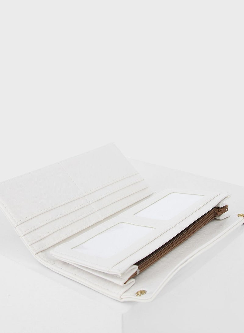 ديفاكتو Push Lock Flap Over Wallet White  - Image 4