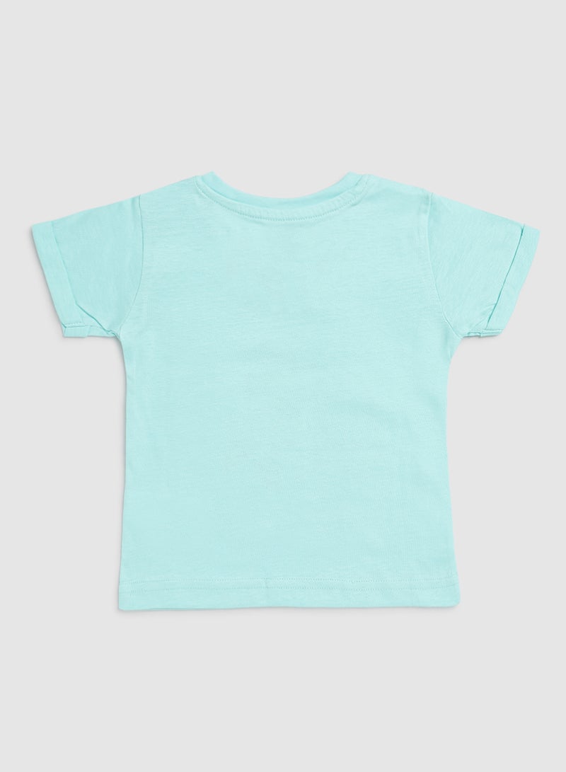 Baby Girls Crew Neck T-Shirt Sky Blue - v1631780978/N48595180V_2