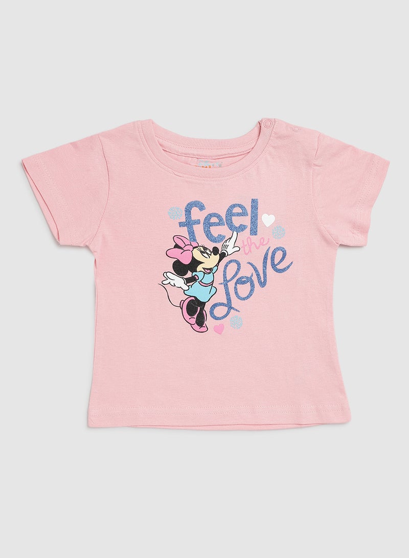 Zarafa Baby Girls Crew Neck T-Shirt Pink  - Image 1