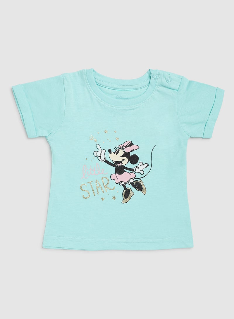 Baby Girls Crew Neck T-Shirt Sky Blue - v1631780979/N48595180V_1