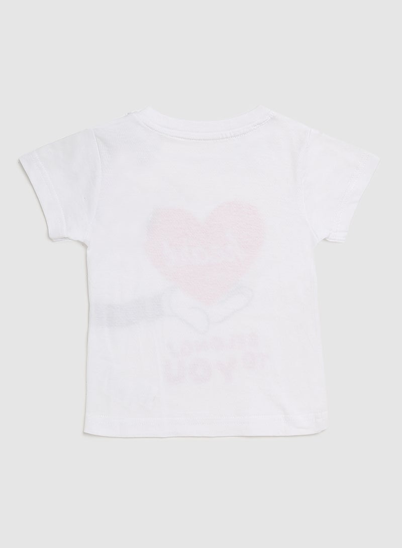 Zarafa Baby Girls Round Neck Short Sleeve T-Shirt White  - Image 2