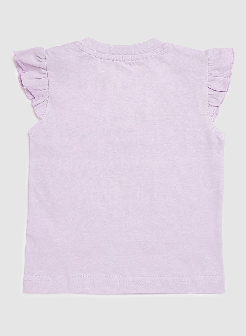 Baby Girls Crew Neck T-Shirt Lilac Purple - v1631780983/N48595372V_2