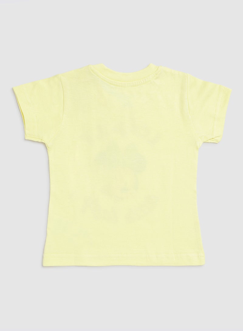 Zarafa Baby Girls Crew Neck T-Shirt Light Yellow  - Image 2