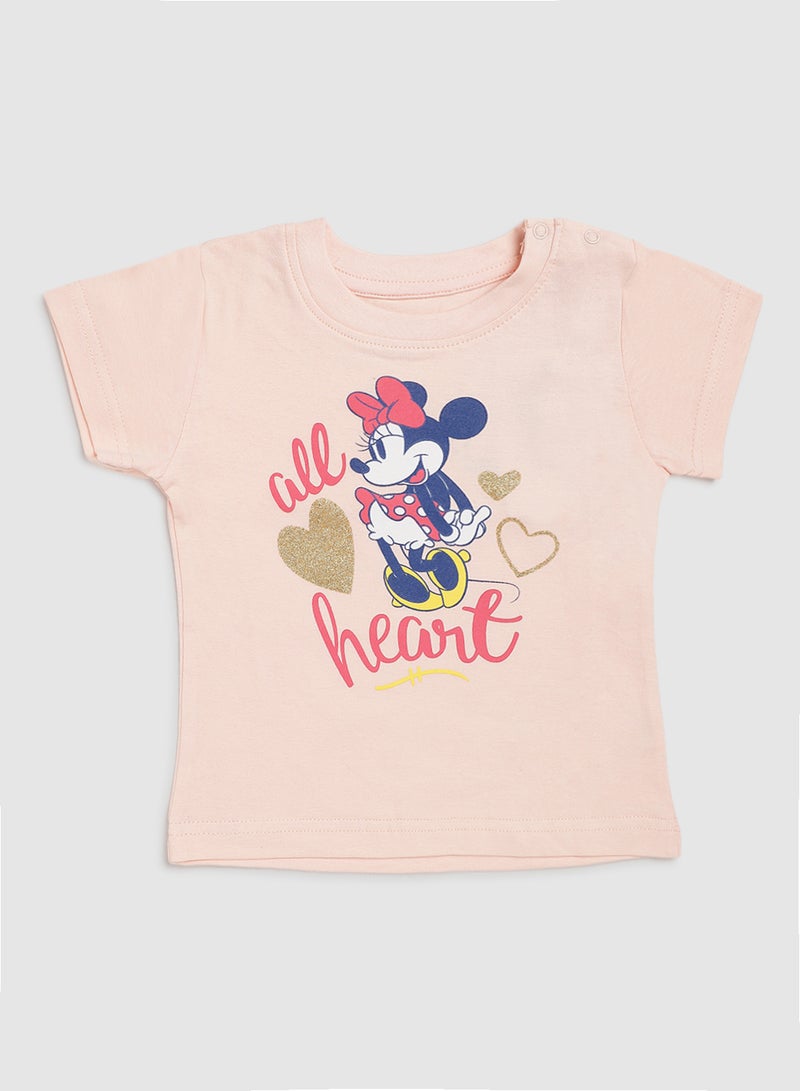 Zarafa - Baby Girls Round Neck Short Sleeve T-Shirt Blush Pink - Image 1