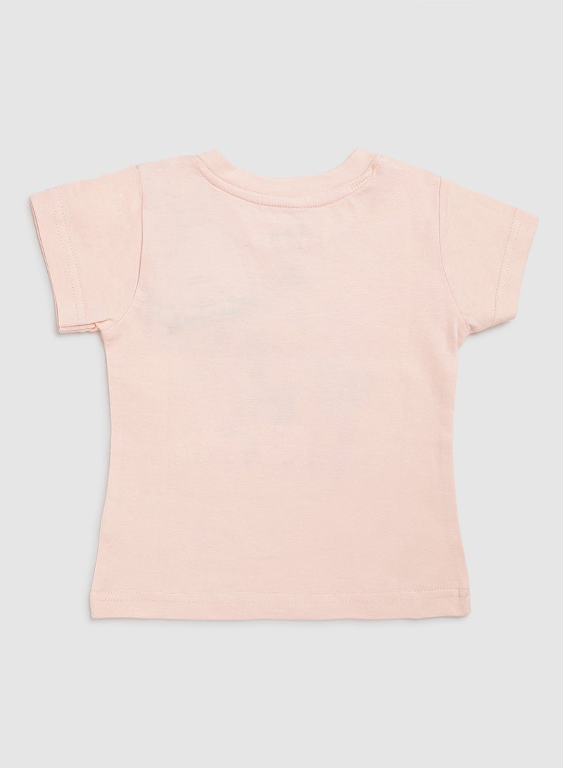 Zarafa - Baby Girls Round Neck Short Sleeve T-Shirt Blush Pink - Image 1