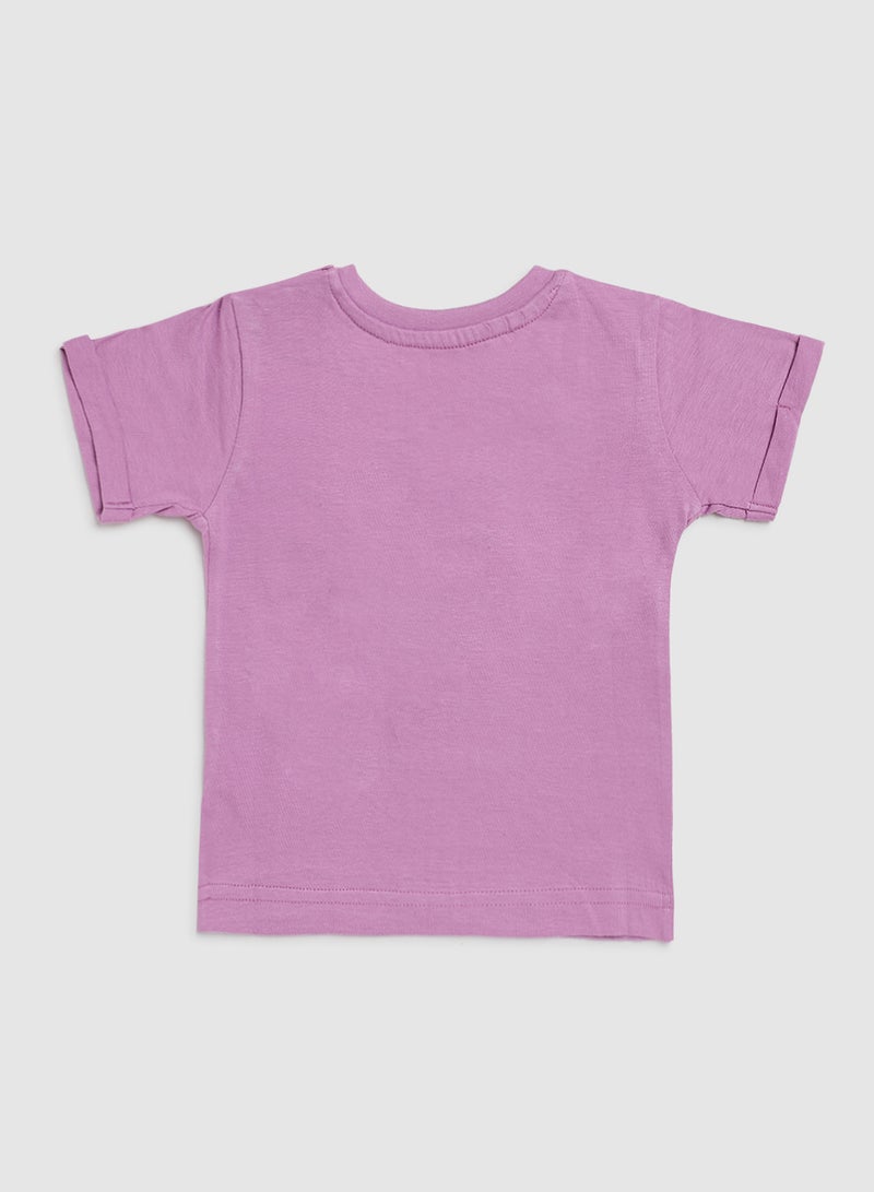 Baby Girls Crew Neck T-Shirt Lilac - v1631780992/N48595845V_2