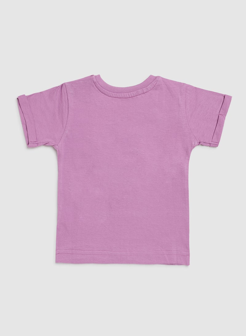 Zarafa Baby Girls Crew Neck T-Shirt Lilac  - Image 2