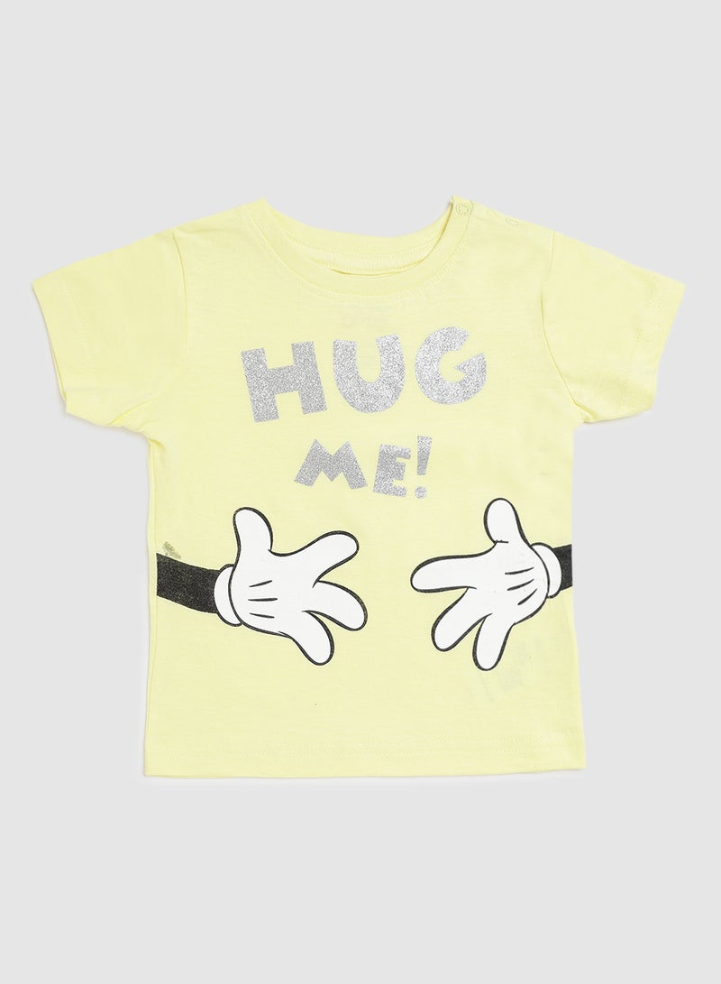 Zarafa Baby Girls Crew Neck T-Shirt Yellow  - Image 1