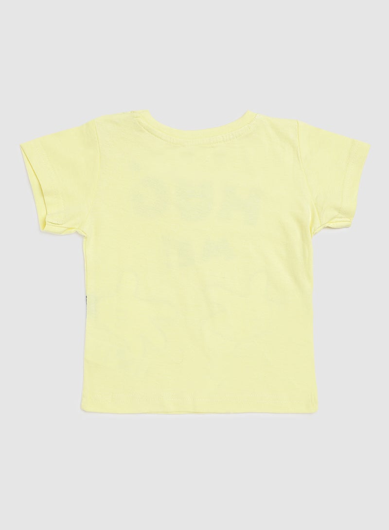Zarafa Baby Girls Crew Neck T-Shirt Yellow  - Image 2
