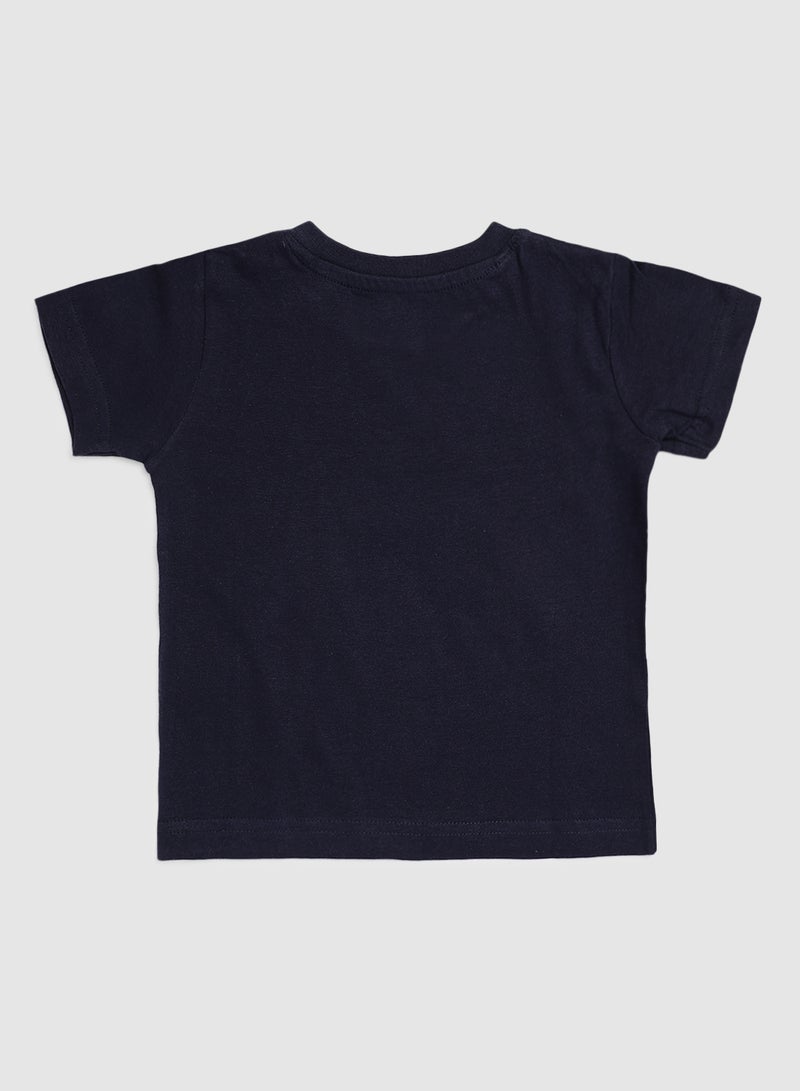 Zarafa Baby Boys Round Neck Short Sleeve T-Shirt Navy  - Image 2