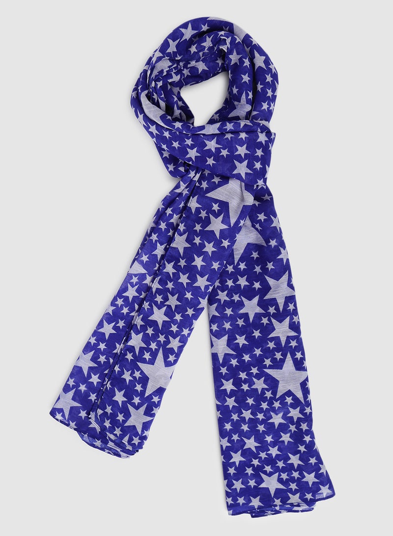 Aila Casual Regular Scarf Blue/White  - Image 1