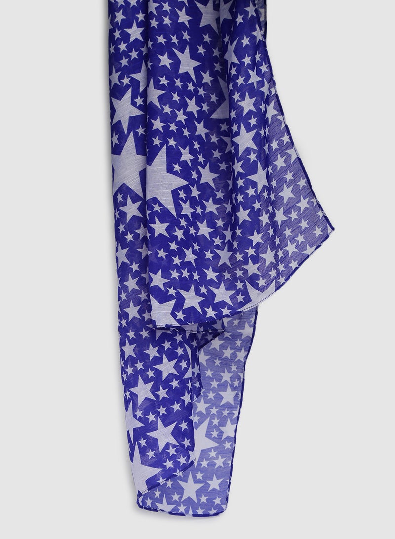 Aila Casual Regular Scarf Blue/White  - Image 2