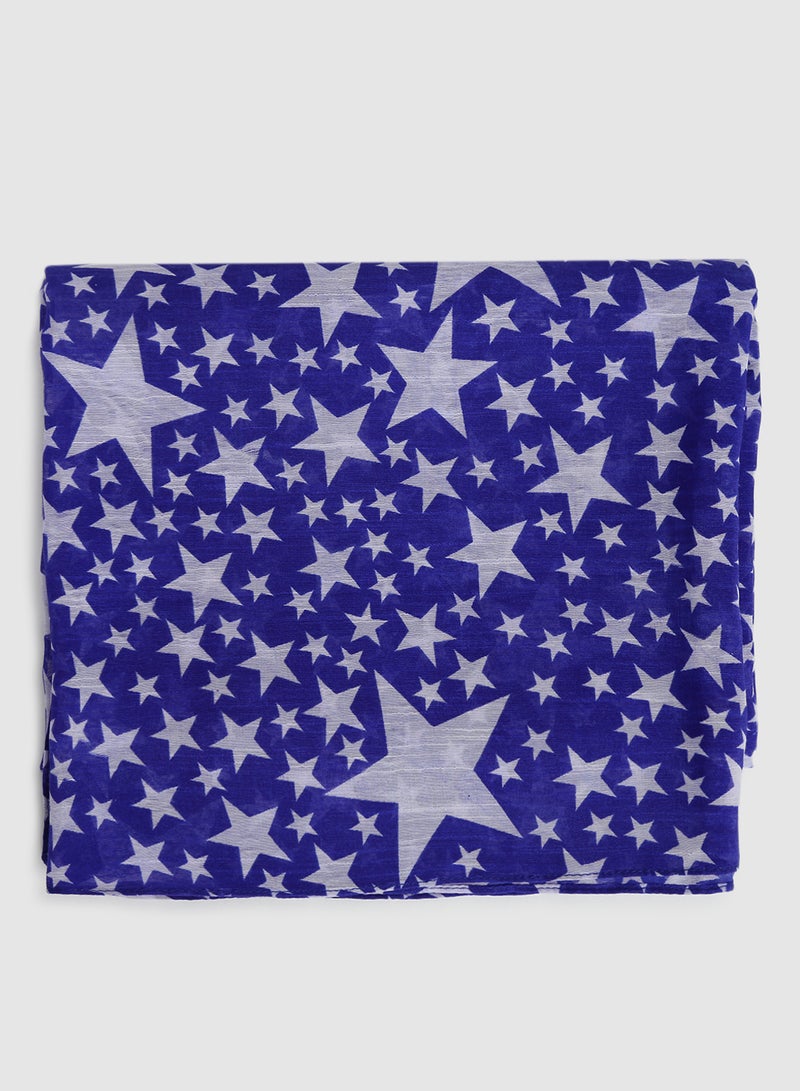 Aila Casual Regular Scarf Blue/White  - Image 3