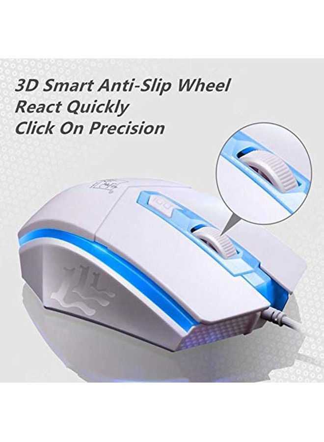 Rock Pow - 2-Piece Wired USB Polychromatic LED Lights Gaming Mouse With Mechanical Feel Backlit Keyboard Set - Image 1