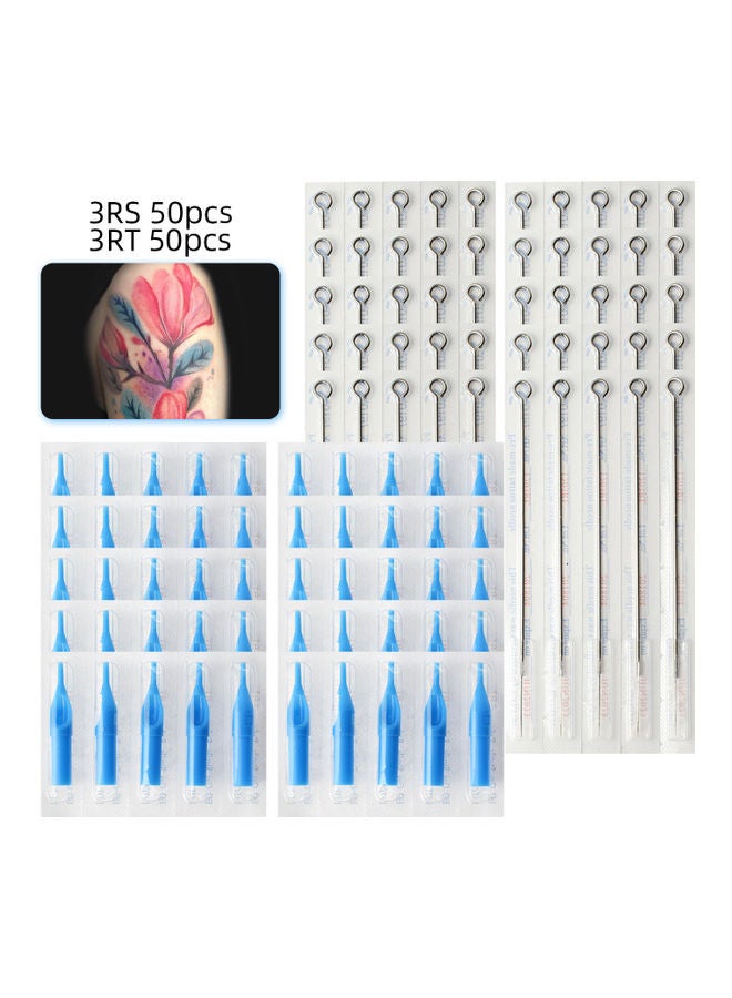 Generic 50-Piece Tattoo Needles And Cartridges Set Silver/Blue  - Image 4