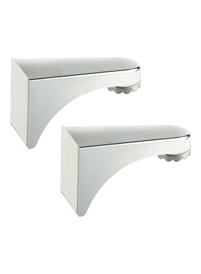 طقم أطباق صابون مع مغناطيس مكون من قطعتين فضي 7.6x4.2x4.3سم - Image 1