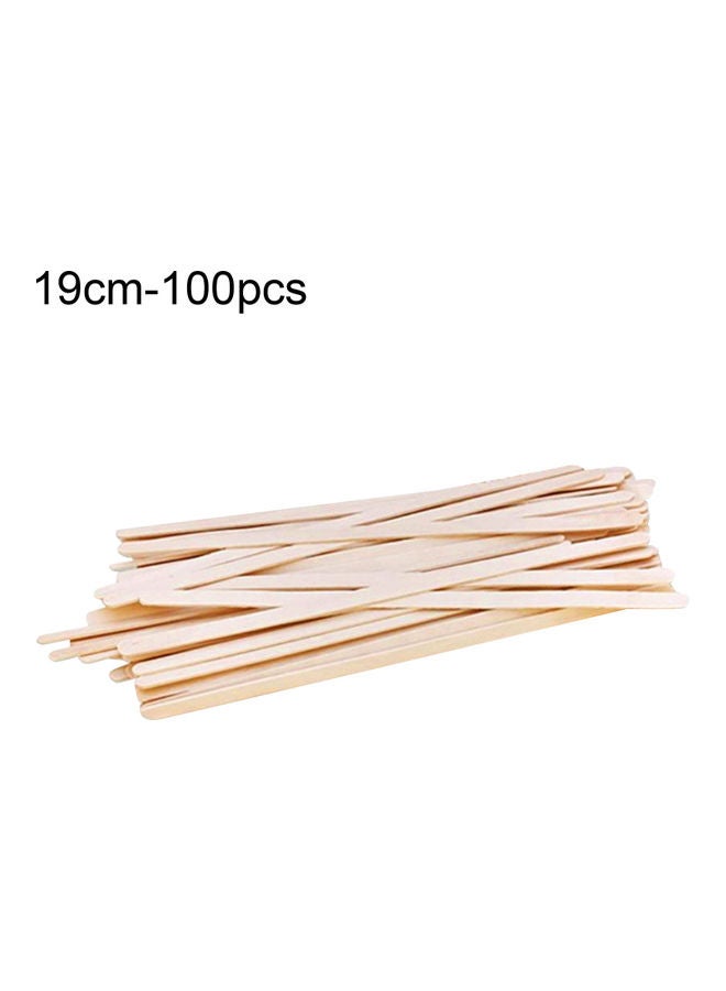100-Piece Disposable Wood Coffee Stir Stick Beige 19cm  - Image 1