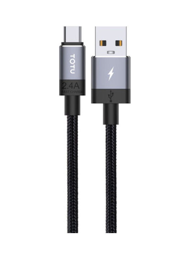 توتو كابل شحن سريع 2.4 أمبير من USB A إلى مايكرو USB أسود  - Image 1