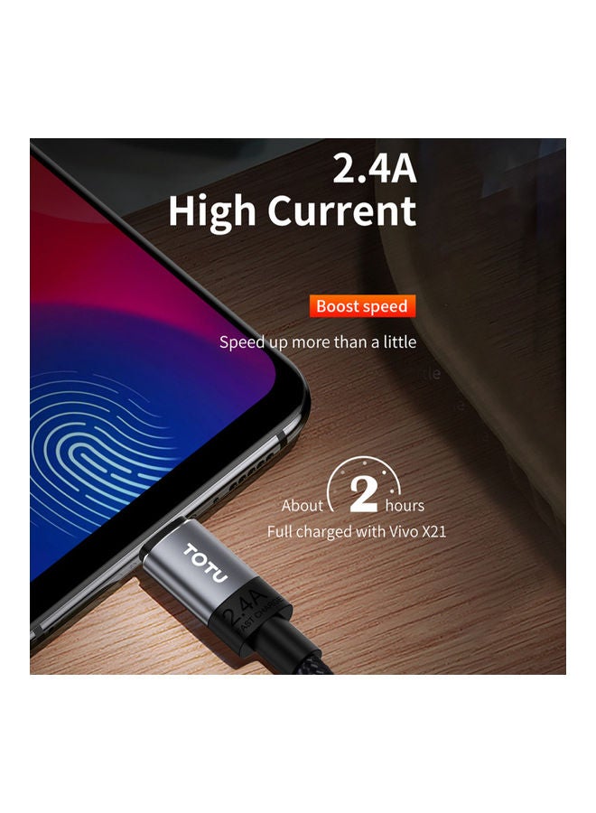 توتو كابل شحن سريع 2.4 أمبير من USB A إلى مايكرو USB أسود  - Image 2