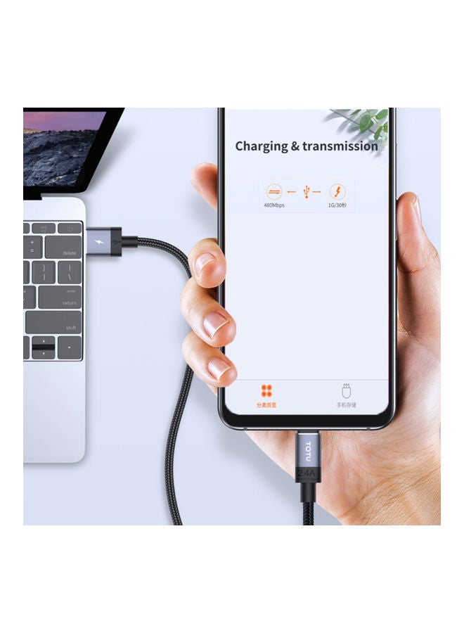توتو كابل شحن سريع 2.4 أمبير من USB A إلى مايكرو USB أسود  - Image 3
