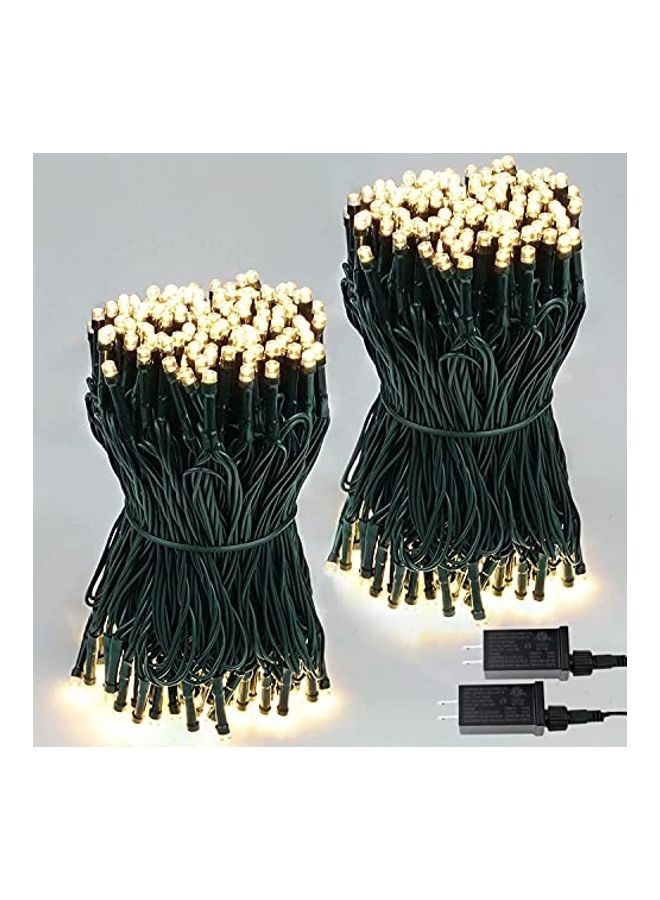 شريط إضاءة قابل للتمديد ب8 أوضاع 200 LED من قطعتين أبيض دافئ 66قدم - Image 1
