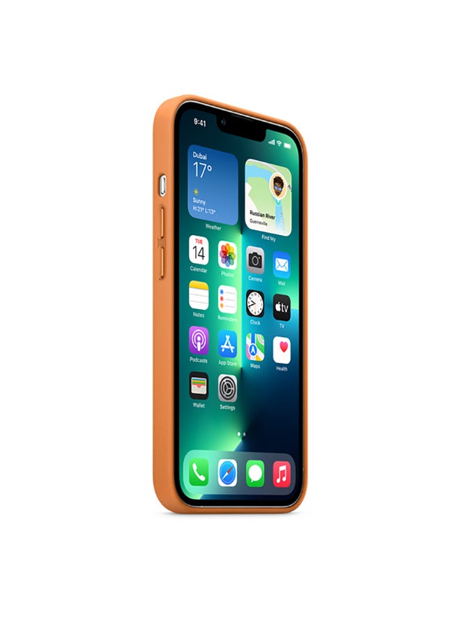 Apple iPhone 13 Pro Leather Case with MagSafe Golden Brown - Image 3