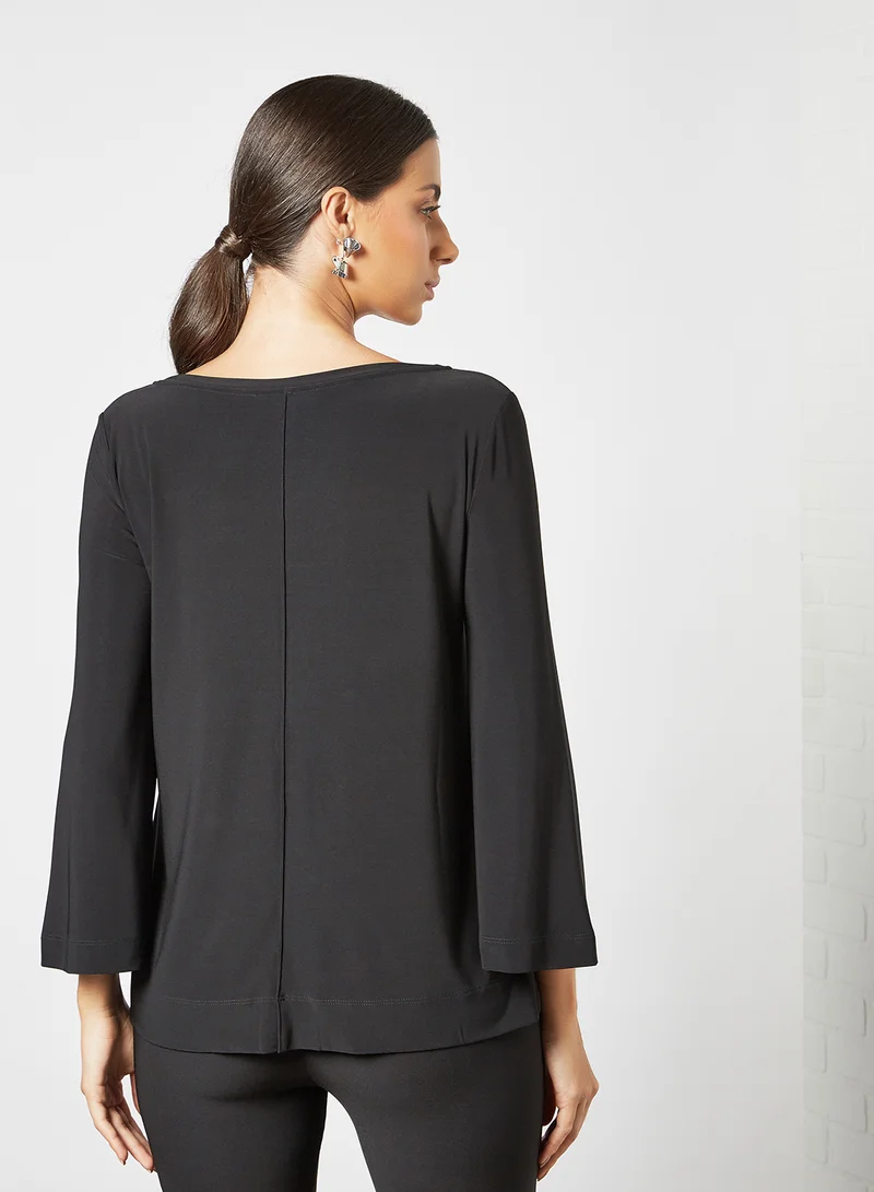 Max Mara Leisure Rivolo Stretch Jersey Blouse Black
