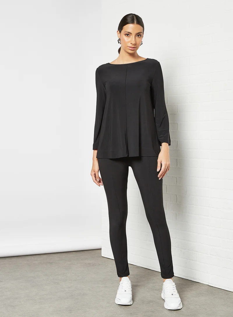 Max Mara Leisure Rivolo Stretch Jersey Blouse Black
