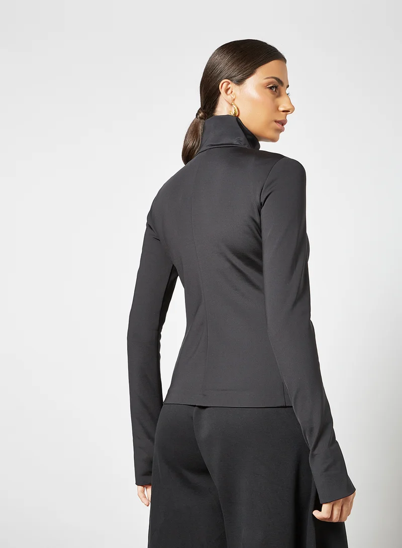Max Mara Leisure High Neck Jacket Black