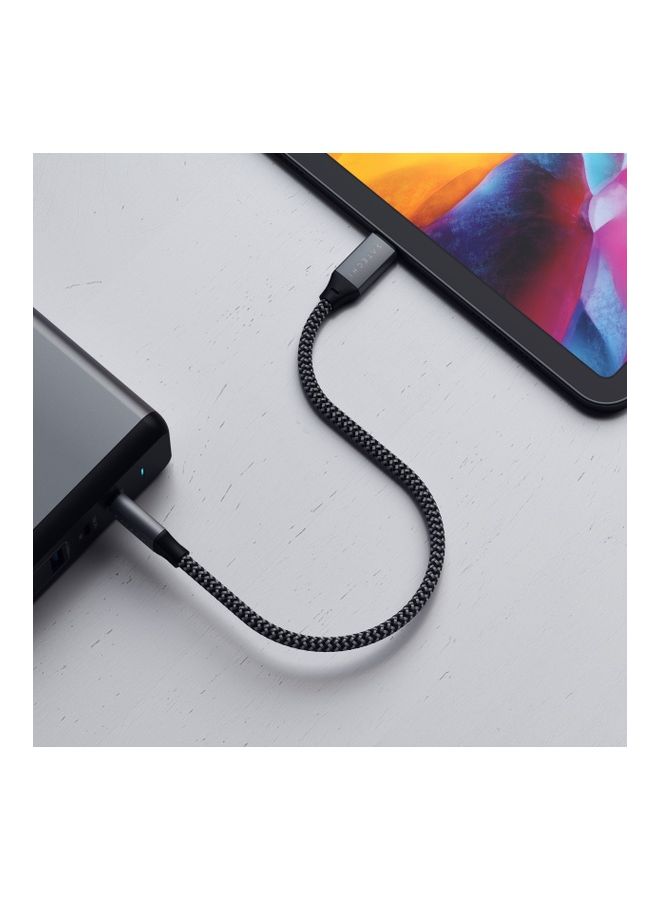 SATECHI USB-C To USB-C Short Cable 25cm Grey - Image 3