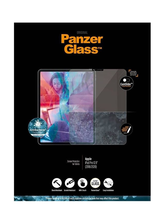 بانزرجلاس لاصقة حماية للشاشة بتصميم منزلق لجهاز آي باد برو مقاس 12,9 بوصة إصدار 2021/2020/2018 شفاف - Image 3
