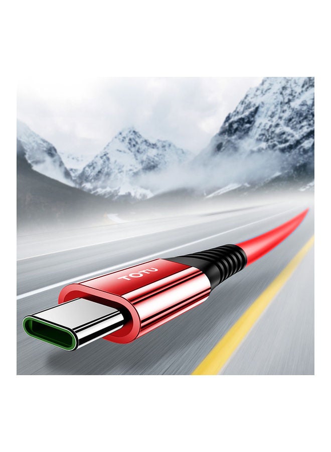 توتو كابل شحن سريع من USB-A إلى Type-C أحمر  - Image 2