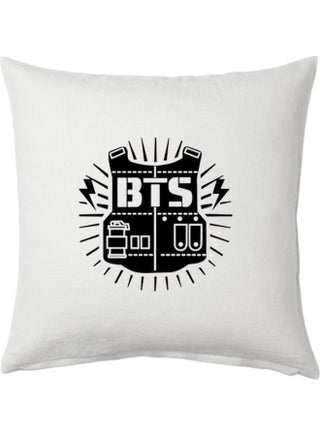 BTS Logo Printed Cushion Polyester White 40x40cm - v1631790252/N50924004A_1