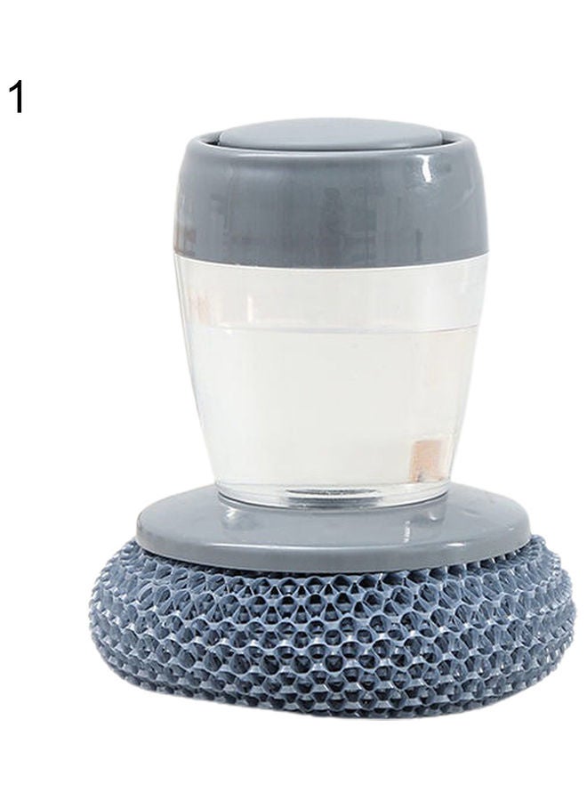 Multifunctional Portable PED Kitchen Soap Dispensing Palm Brush Grey - Image 1