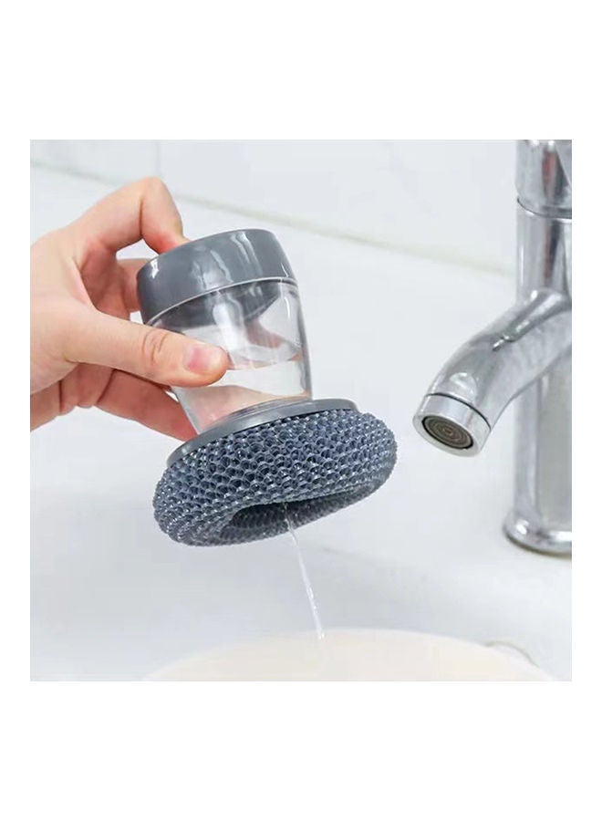 Multifunctional Portable PED Kitchen Soap Dispensing Palm Brush Grey - Image 3